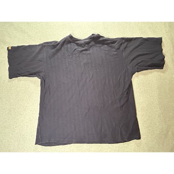 Carhartt Henley Shirt Mens Large Navy Blue Short Sleeve Textured Design Buttons - Picture 8 of 9